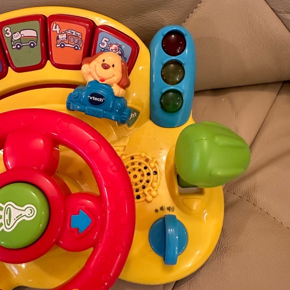 VTECH Turn & Learn Driver Steering Wheel Toy-Horn Music Animals Numbers Songs - Picture 6 of 10